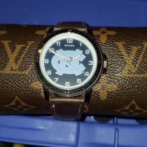 University of North Carolina Tarheels Sparo Analog Watch Mens Brown Leather Band